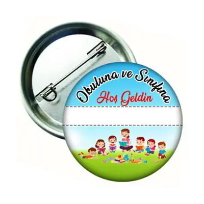Okuluna Hoş Geldin Öğrenci Rozeti (58 mm çapında)