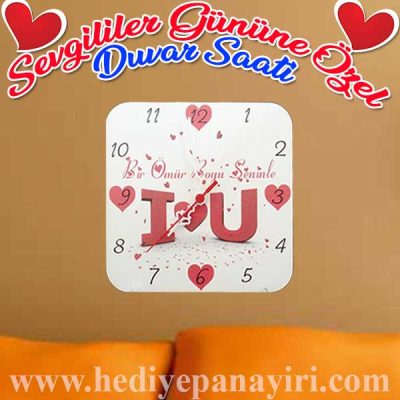 Sevgiliye Özel Ahşap Duvar saati 5