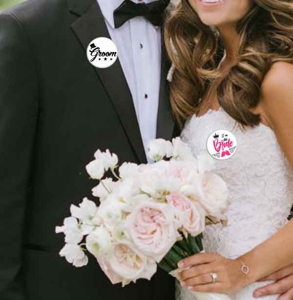 Gelin ve Damat Düğün Rozetleri 2