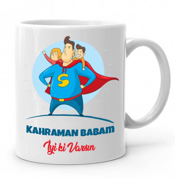 Babalar Gününe Özel Kahraman Babam Kupa Bardak