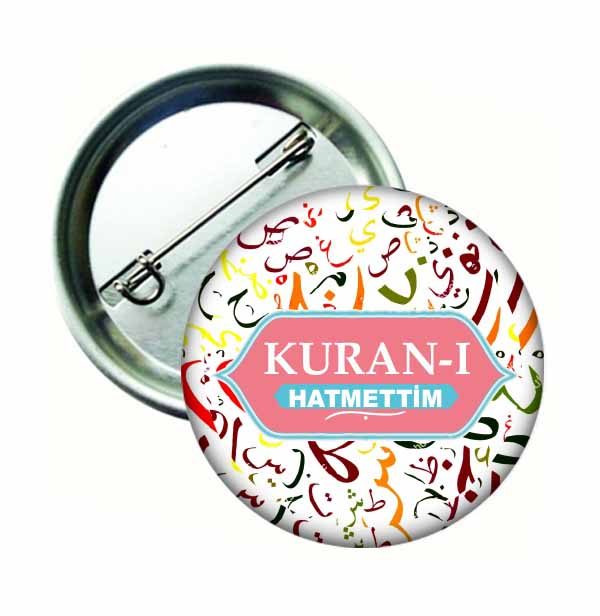Kuran`ı Hatmettim Rozeti PEMBE