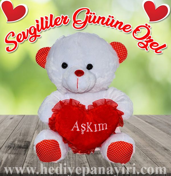 Kalp Yastıklı 65 cm Peluş Ayıcık