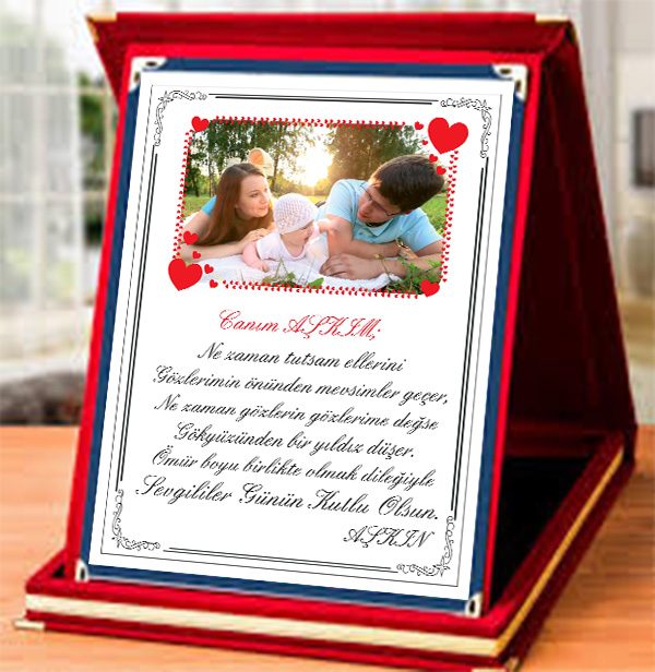 Sevgililer Gününe Özel Tasarım Plaket