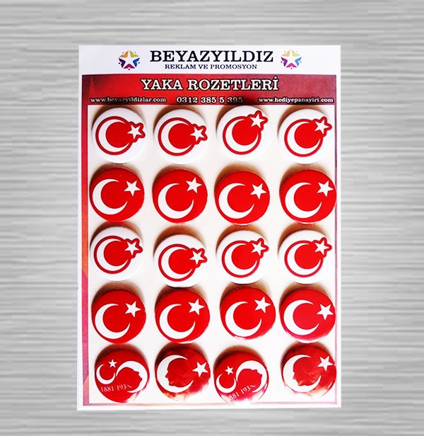 Türk Bayrağı Rozetleri Seri 1 (20 Adet)